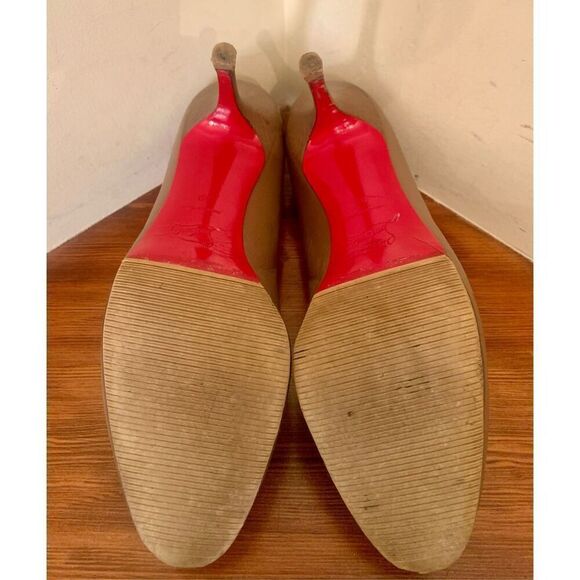 Christian Louboutin Womens Brown Leather Pumps Round Toe Platform Size 39 - Picture 9 of 11